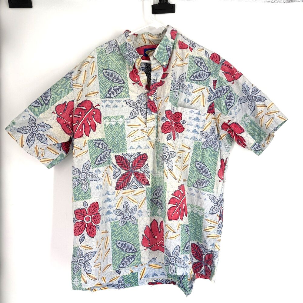 Reyn Spooner Shirt Mens 2XL Hawaiian Popover Phil Edwards Floral Aloha Reverse